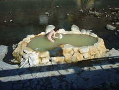 観光バスからこの露天風呂は丸見えなので